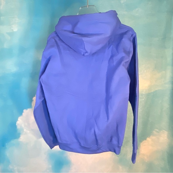 BLUE HEAVY BLEND GILDAN PULLOVER DRAWSTRING HOODIE - SZ S - Picture 2 of 3